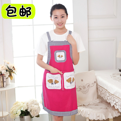 帆布厨房韩版时尚围裙可爱做饭画画咖啡店奶茶店围裙成人罩衣包邮