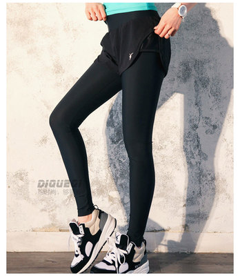 韩国秋冬运动速干健身裤假两件瑜伽裤显瘦紧身裤跑步瑜伽服套装女