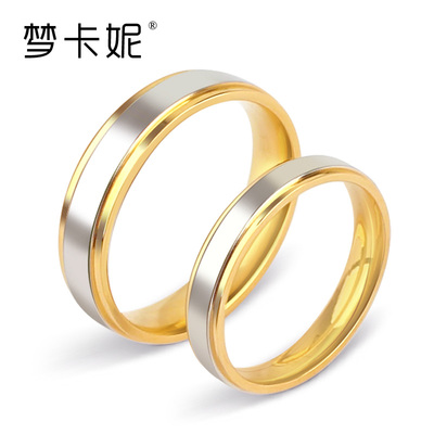 梦卡妮18K情侣戒指女结婚对戒男士韩版戒子原创创意指环免费刻字