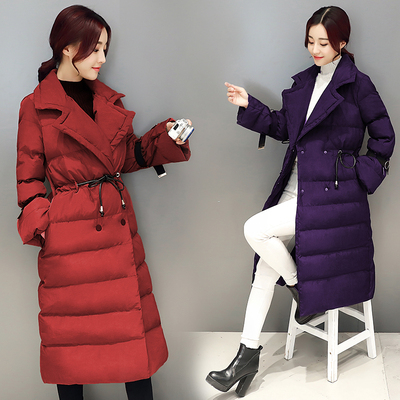 2016冬季新款棉衣女韩版中长款羽绒棉服时尚收腰身显瘦加厚棉袄子