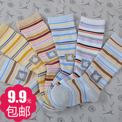秋冬儿童袜1-3岁长筒袜保暖厚款纯棉婴童袜条纹儿童袜子1双包邮
