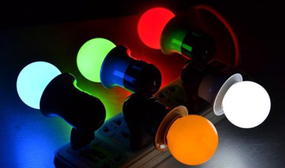 LED环保节能灯泡 神台/佛台灯 彩色黄光球形灯笼灯泡E27螺口红色