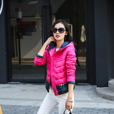 2015新款唯品会蘑菇街潮韩版女装短款休闲森女显瘦羽绒棉衣外套