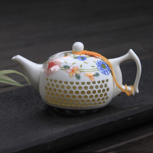 瓷牌茗陶瓷青花瓷茶壶玲珑镂空泡茶器红茶普洱茶壶功夫茶具泡茶壶