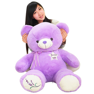 薰衣草小熊可爱毛绒玩具丝带泰迪熊抱抱熊公仔 爆款生日情人礼物