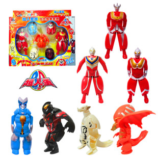 热销奥特蛋玩具 3C认证盒蛋玩具超人变形蛋公仔套装7只装儿童玩具