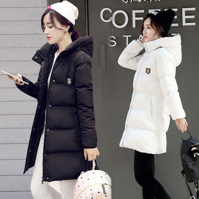 韩国2015冬装新款羽绒棉衣女中长款修身大码加厚连帽棉服棉袄外套