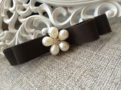 JUZI原创设计 复古甜美发夹 韩国进口缎带长版顶夹 弹簧夹