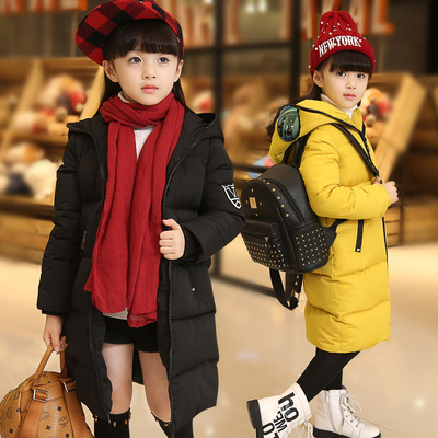 女童装棉衣2015冬装新款儿童棉服中长款加厚棉袄带帽特价时尚棉衣