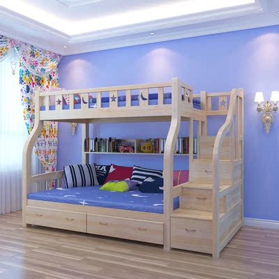 包邮特价实木儿童床儿童上下床双层床儿童高低床儿童子母床梯柜床