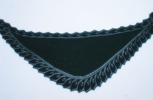 纯手工编织羊绒镂空蕾丝弯月形高档披肩围巾两用款 可定制