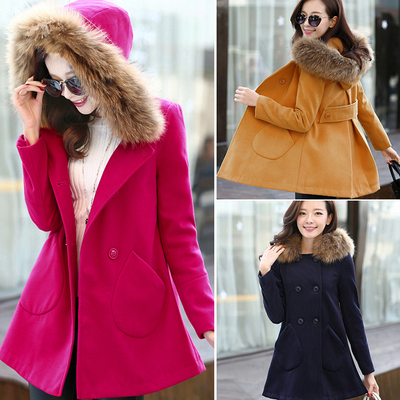 2015酷尚男女8090韩版时尚中长款呢子大衣潮秋冬新款毛呢大衣