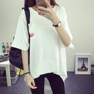 2016春夏新款女装上衣t恤韩版修身打底衫女半袖白色纯棉短袖T恤
