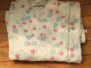 【50包邮】日系舒适绵软的樱花睡衣 不用扣子系带的舒适浴衣款