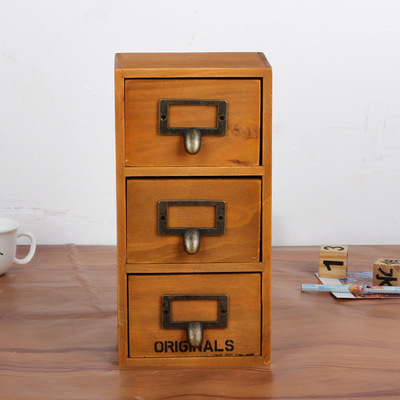 特价促销 zakka杂货复古桌面木制小抽屉式收纳柜 客厅木质储物柜