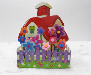 DIY儿童手工立体粘贴制作小房子别墅花园场景装饰幼儿园玩具礼物