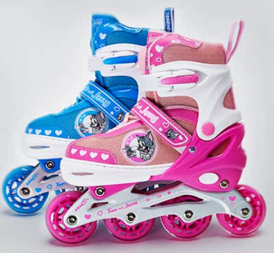 全闪溜冰鞋儿童全套装轮滑鞋男女可调闪光旱冰滑冰鞋学生直排轮