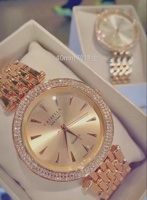 香港代购crisella时尚女表钻边玫瑰金手表，七夕节礼物，特价促销