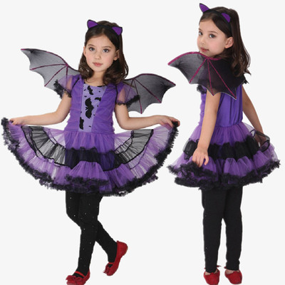 2016新款小荷风采系列万圣节儿童女童蝙蝠表演服万圣节演出服裙装