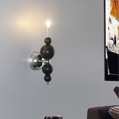 现代简约创意铁艺圆球壁灯时尚led个性壁灯客厅卧室床头过道壁灯