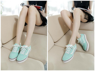 2014秋季新款韩版女鞋帆布鞋平跟系带单鞋低帮鞋休闲运动鞋女板鞋