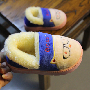 2016冬季儿童棉拖鞋包跟特价包邮男童鞋防滑加绒宝宝棉鞋女童短靴