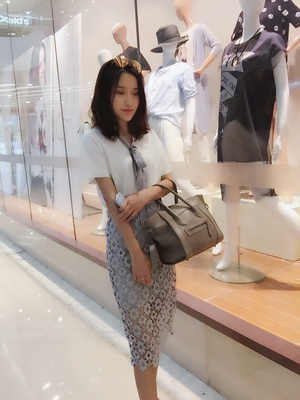 2016韩版夏季女装新款蕾丝镂空包臀半身裙短袖上衣t恤两件套套装