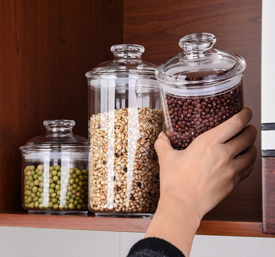 储物罐 密封罐杂粮有机玻璃 透明亚克力食品厨房塑料茶叶罐保鲜盒