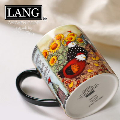 美国LANG水杯 温馨鸡舍咖啡马克杯奶茶杯 后院风味大容量