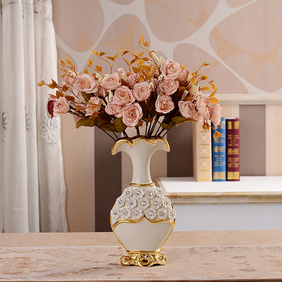 欧式花瓶餐桌摆件创意时尚家装饰品陶瓷客厅酒柜装饰品电视柜插花