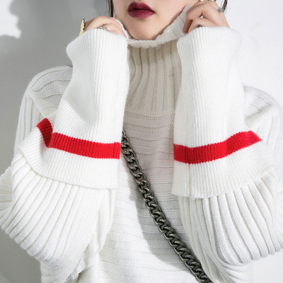 2016秋冬新款原创品牌精品女装毛衣F2800 中长款针织衫堆堆领套头