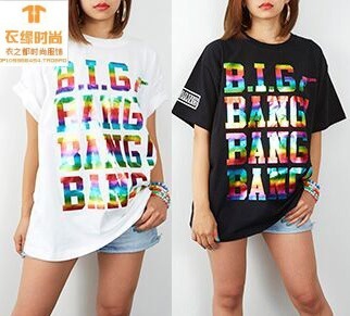 BIGBANG GD权志龙TOP太阳胜利 2015日本官网日巡应援炫彩字母T恤