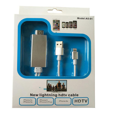 苹果手机连电视MHL iphone/ipad 8pin转HDMI高清线iphone6转hdmi