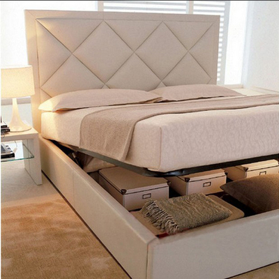北欧软包床布艺床双人床1.8米简约现代皮床婚床现代小户型储物床