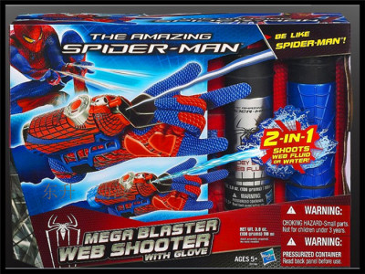 正版 超凡蜘蛛侠 2合1喷丝喷水蛛丝 英雄手腕手套 发射器玩具套装