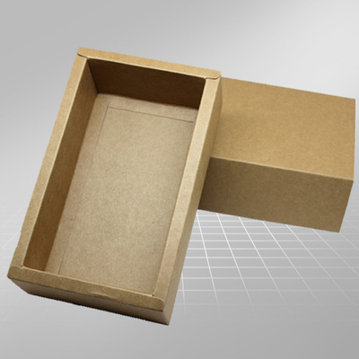 小批量牛皮纸折叠抽屉盒定制 定做单层纸质折叠抽拉盒丝印LOGO