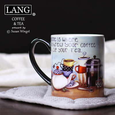 美国LANG水杯 咖啡与茶 复古咖啡杯马克杯奶茶杯 下午茶杯水杯