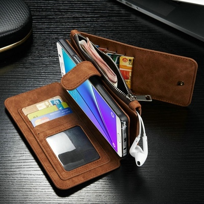 三星Note5手机壳钱包式多功能Note5保护套真皮N9200手机皮套男女