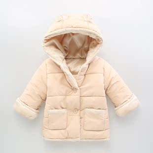 2016冬装新款加绒加厚保暖男童棉服1-3岁女童儿童小童厚棉衣外套