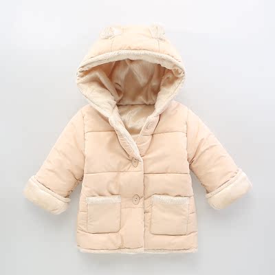 2016冬装新款加绒加厚保暖男童棉服1-3岁女童儿童小童厚棉衣外套