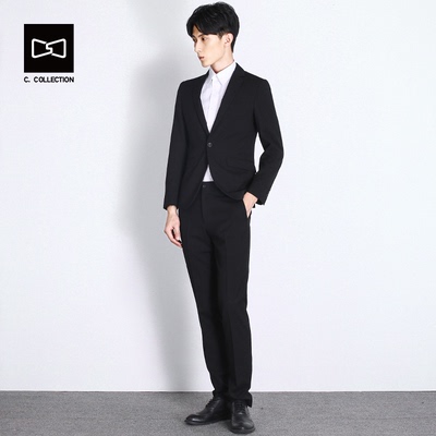 G2品牌同款高档男士西服套装职业正装修身大学生修身日系韩版