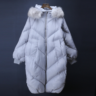 冬新韩版女可卸超大毛领中长款加厚纯棉外套保暖工装棉衣棉服女