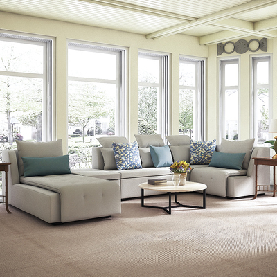 新亿隆设计简约巴西现代主义创意U型客厅布艺沙发小户型转角沙发