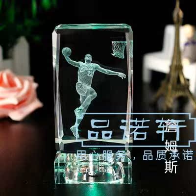 詹姆斯科比库里麦迪NBA球星送男朋友生日结婚礼物水晶3D摆件篮球