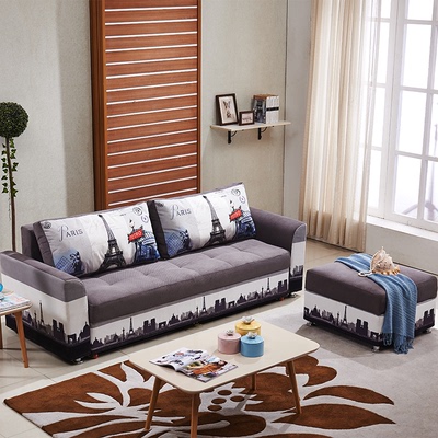 沙发床 简约现代布艺小户型家居 客厅双人折叠沙发床组合 FL602贰
