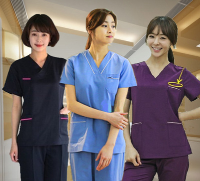 韩版新款纯棉男女短袖医生服护士服洗手衣分体套装隔离衣手术服
