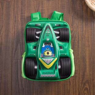 韩国韩版3D立体方程式赛车汽车幼儿园至三年级男孩双肩书包
