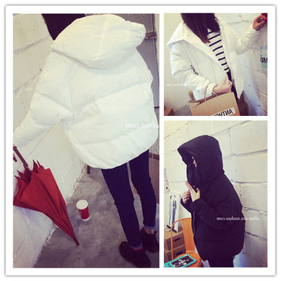 冬天韩版学院风棉衣女式短款连帽保暖面包服学生宽松棉袄长袖外套