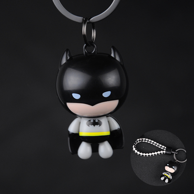 蝙蝠侠公仔钥匙扣男女 蝙蝠侠汽车钥匙挂件编织皮绳钥匙圈链包邮
