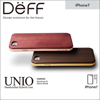 日本原装Deff 高级天然木金属边框iPhone 7混合材质手机保护壳套